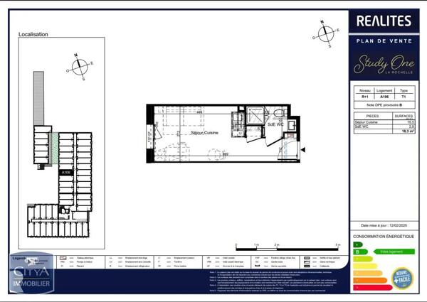 Appartement à louer 1 pièce 18.3m² La Rochelle (17000)