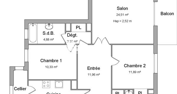 Location Appartement 3 pièces 79.52 m² - Caluire-et-cuire 69300