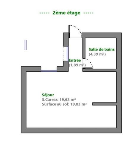 PLACE DU MARCHE STUDIO DE 26 M2 SUR COUR