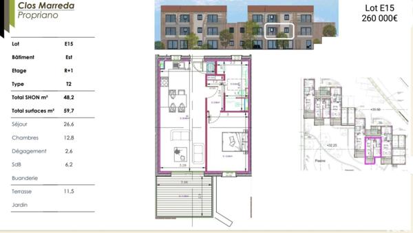 Appartement à vendre 2 pièces 48 m² Propriano
