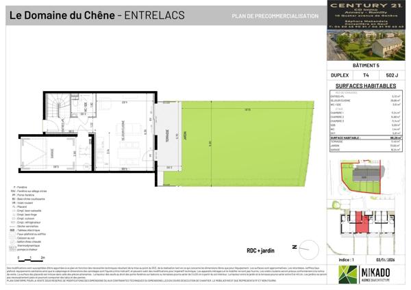 Maison à vendre  4 pièces - 88,29 m 2   ENTRELACS  - 73
