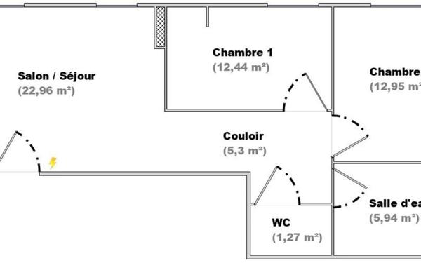 Appartement à louer    3 pièces • 60,86 m2 Stiring-Wendel
