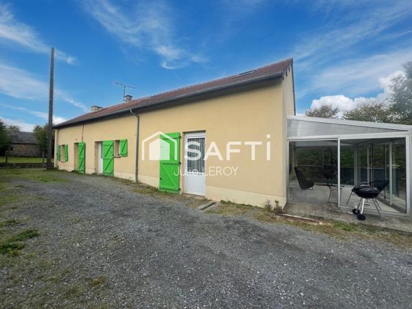 Maison de campagne de 111m², située à Blandouet-Saint-Jean (53270)