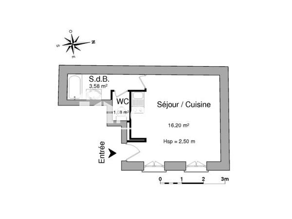 Location Studio 21.06 m² - 30.32 RUE EAU DE ROBEC Rouen 76000