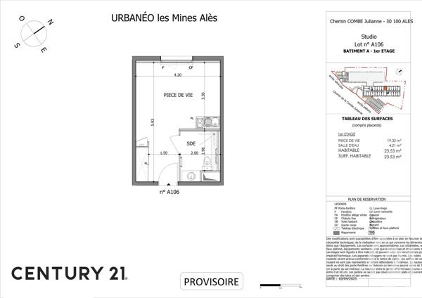 Appartement Studio à vendre  1 pièce - 23,92 m2 ALES - 30