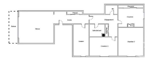 Appartement F4 à vendre  4 pièces - 80 m 2   PARIS  - 75018