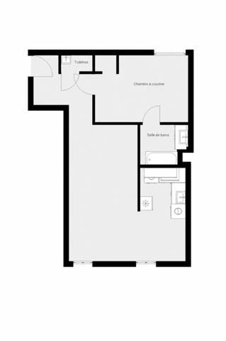 2 pièces à rénover, 1er étage, petite copropriété