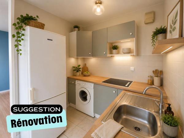 2 pièces à rénover, 1er étage, petite copropriété