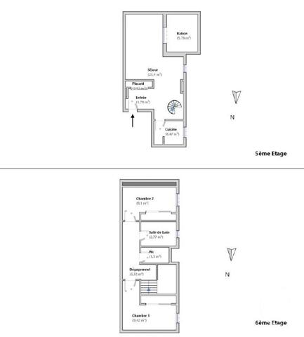 Appartement F3 à vendre  3 pièces - 63 m2 MARSEILLE - 13002