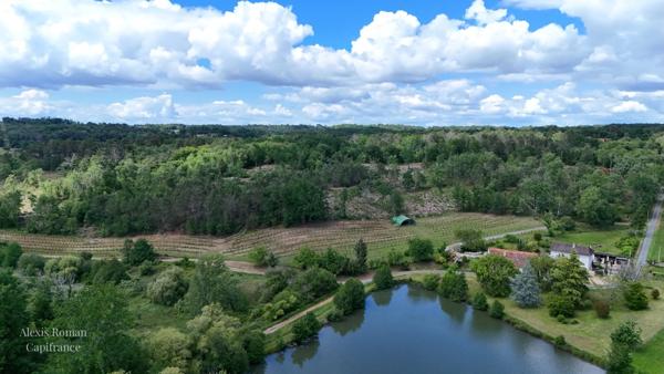 Propriété de 8,5 hectares avec prairie, bois et vue sur étang – À 10 minutes de Ribérac