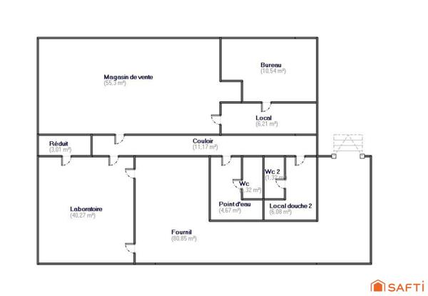 LOCAL PROFESSIONNEL DE 220 M2 AVEC ESPACE BOUTIQUE