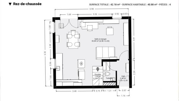 Appartement à vendre 3 pièces 73 m² Sainte-Consorce