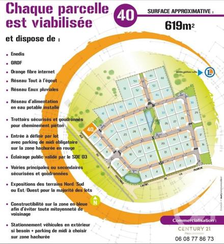 Terrain à vendre  619 m2 AVERMES - 03