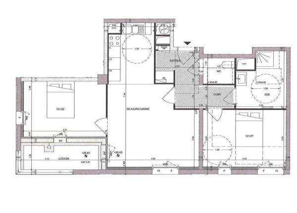 Appartement 3 pièces                                        - 44000 Nantes - MALAKOFF Réf : 12206