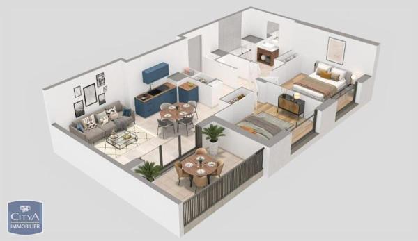 Vente appartement Roanne (42300) 3 pièces 60.16m²