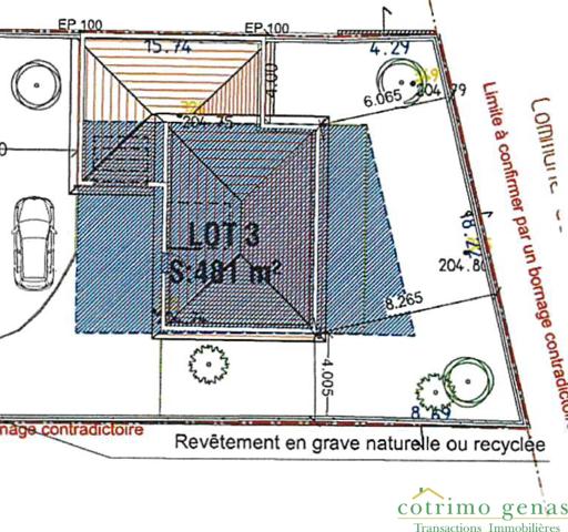 CHASSIEU centre Terrain 478m² libre constructeur