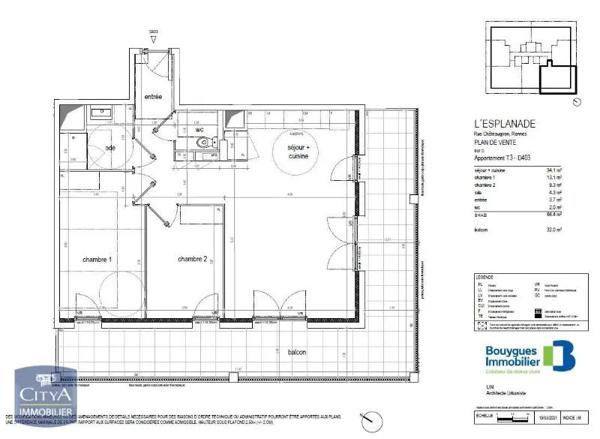 Appartement à louer 3 pièces 66.4m²