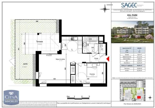 Appartement à louer 2 pièces 49.85m² Évian-les-Bains (74500)