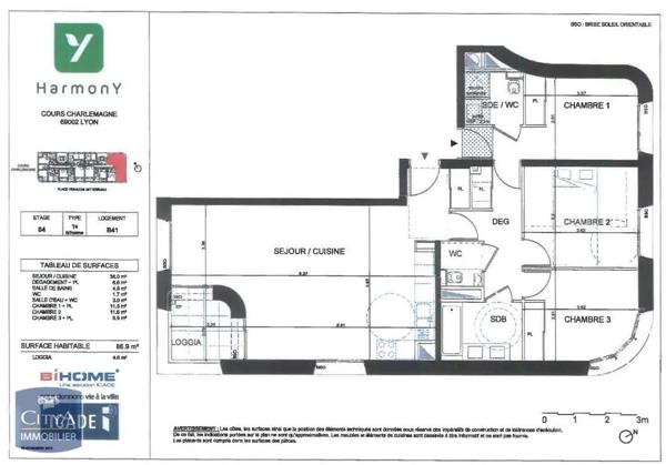 Appartement à louer 4 pièces 86.79m²