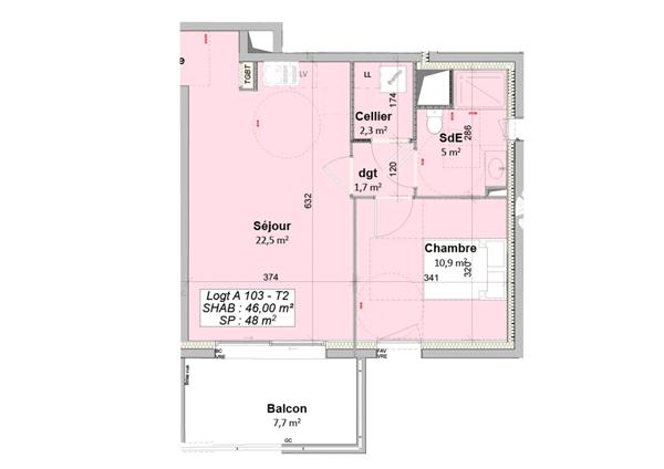 Appartement Givrand 2 pièce(s) 44.1 m2