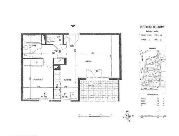Appartement 2 pièces                                        - 69003 Lyon 3e  Arrondissement Réf : 5711