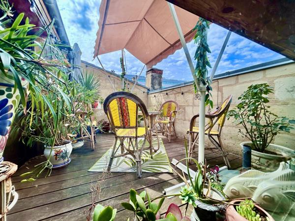 bdx centre,duplex, traversant,calme,lumieux,terrasse