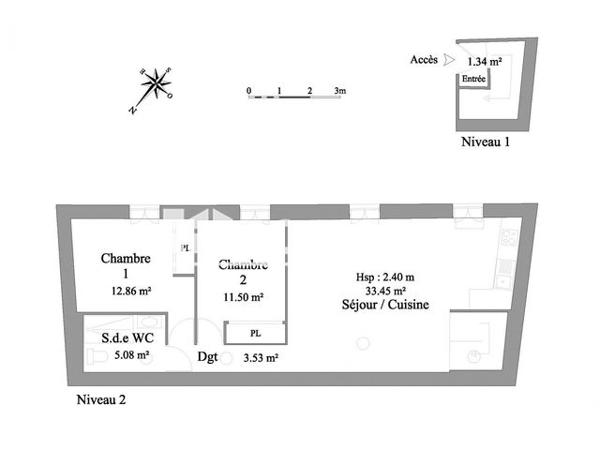 Location Appartement 3 pièces 67.76 m² - 5 PLACE DES DOMBES Thoissey 01140