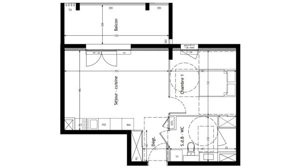 Appartement à vendre 2 pièces 43 m² Échirolles