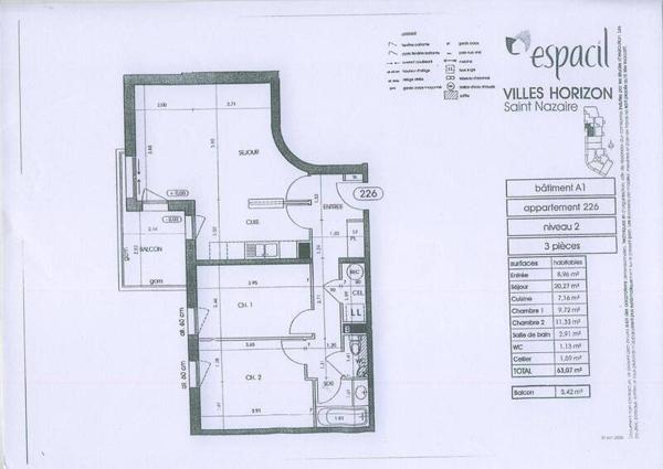 Appartement 3 pièces - 44600 Saint-Nazaire