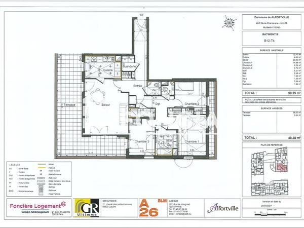 Location Appartement 4 pièces 99.3 m² - - 2 RUE OLYMPE DE GOUGES - 1/1 BIS RUE NELSON MANDELA Alfortville 94140