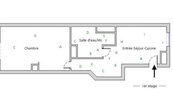 Appartement à vendre    1 pièce • 26 m2 Paris 20