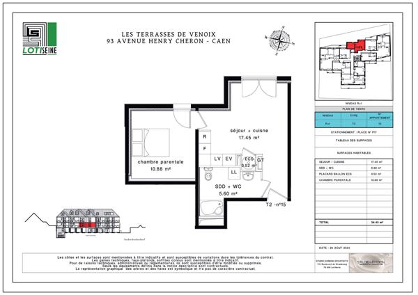 Appartement NEUF Caen 2 pièce(s) 34.45 m2