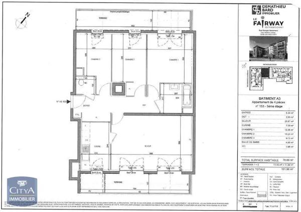 Appartement à louer 4 pièces 78.96m² Guyancourt (78280)
