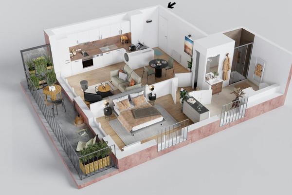 Louer appartement 2 pièces de 47 m²