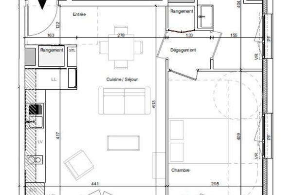 Louer appartement 2 pièces de 47 m²