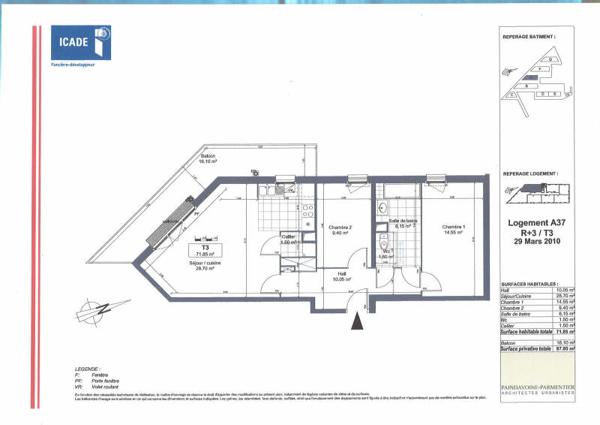 T3 TOURCOING - 3 pièce(s) - 71 m2
