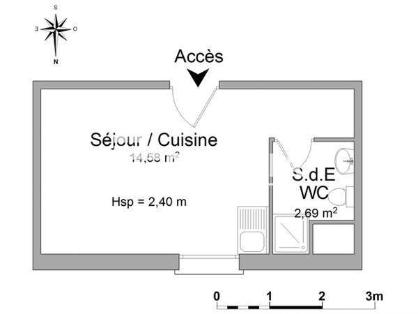 Location Studio 17.27 m² - 10 RUE AUGUSTE ETIENNE MAYER Brest 29200