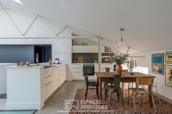Loft dans un ancien atelier d’architecte et sa terrasse en coeur de ville