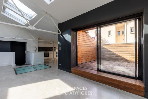 Loft dans un ancien atelier d’architecte et sa terrasse en coeur de ville