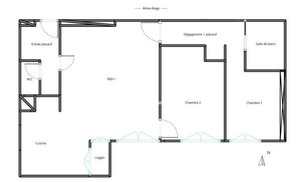 Appartement à vendre de 4 pièces de 73 m²
