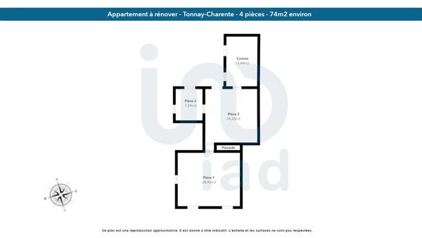 Appartement à vendre 3 pièces 74 m² Tonnay-Charente
