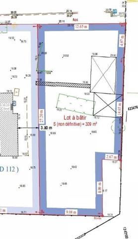 Terrain à bâtir 309 m² centre bourg