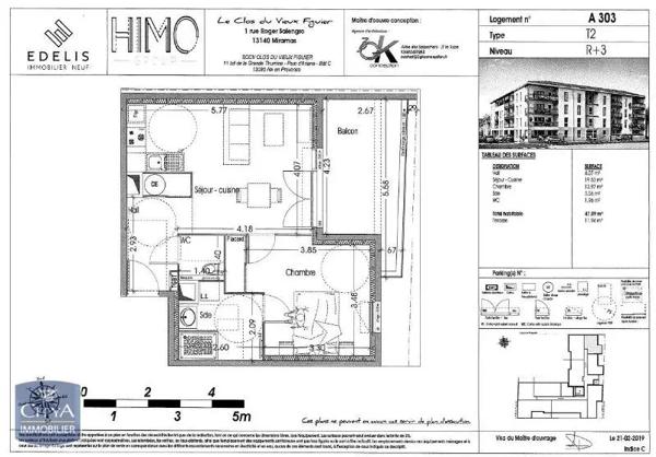 Appartement à louer 2 pièces 47.09m² Miramas (13140)