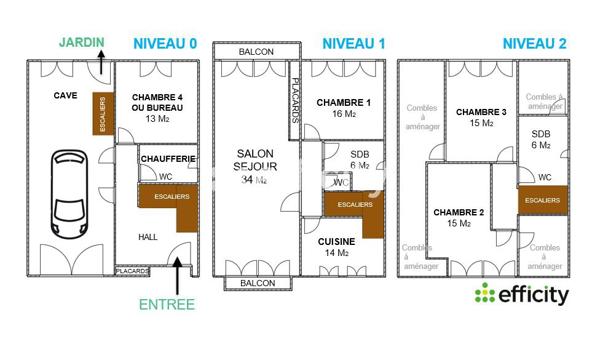 Maison 5 pièces - 188 m² Exclusivité efficity