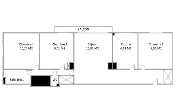 Appartement F4 à vendre  4 pièces - 68,56 m2 COLOMBES - 92