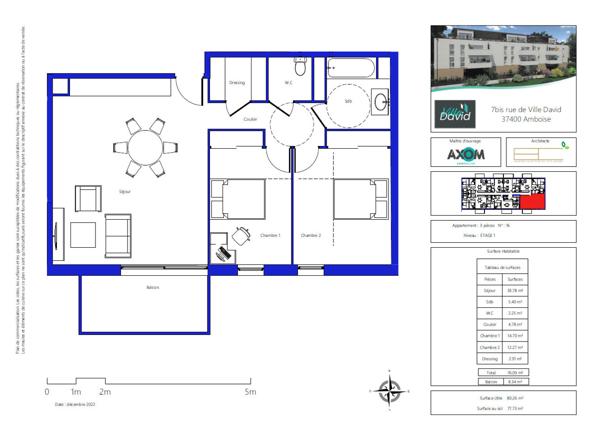Appartement Amboise 3 pièce(s) - Résidence Villa David