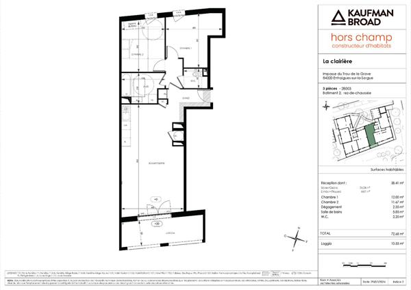 A VENDRE Appartement Entraigues Sur La Sorgue 3 pièce(s) 72.68 m2