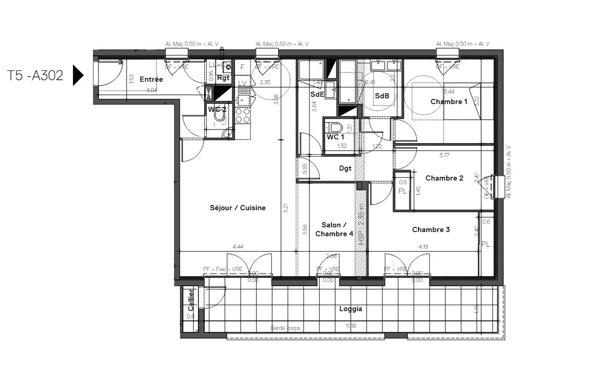 Appartement Nantes 3 pièce(s) 66.8 m2