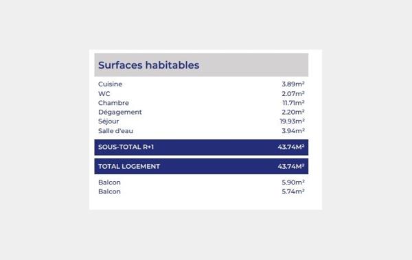 Vente Appartement P2 2P 43m2 - 2 balcons 11m2 - PK neuf Le perreux-sur-marne   