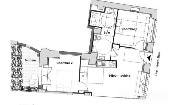 NANTES PLACE SANITA — T3 DE STANDING AVEC TERRASSE PRIVATIVE: LE CACHET RÉINVENTÉ